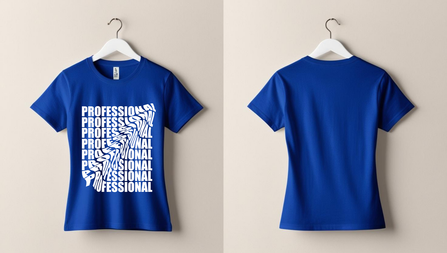 Women's T-Shirt – 100% Cotton apparel (Black & Royal Blue)