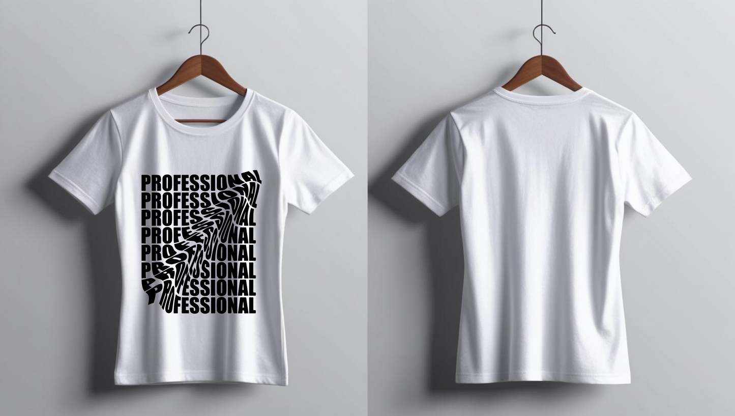 Women's Classic Cotton apparel Crew Neck T-Shirt – "Professional" Graphic Design