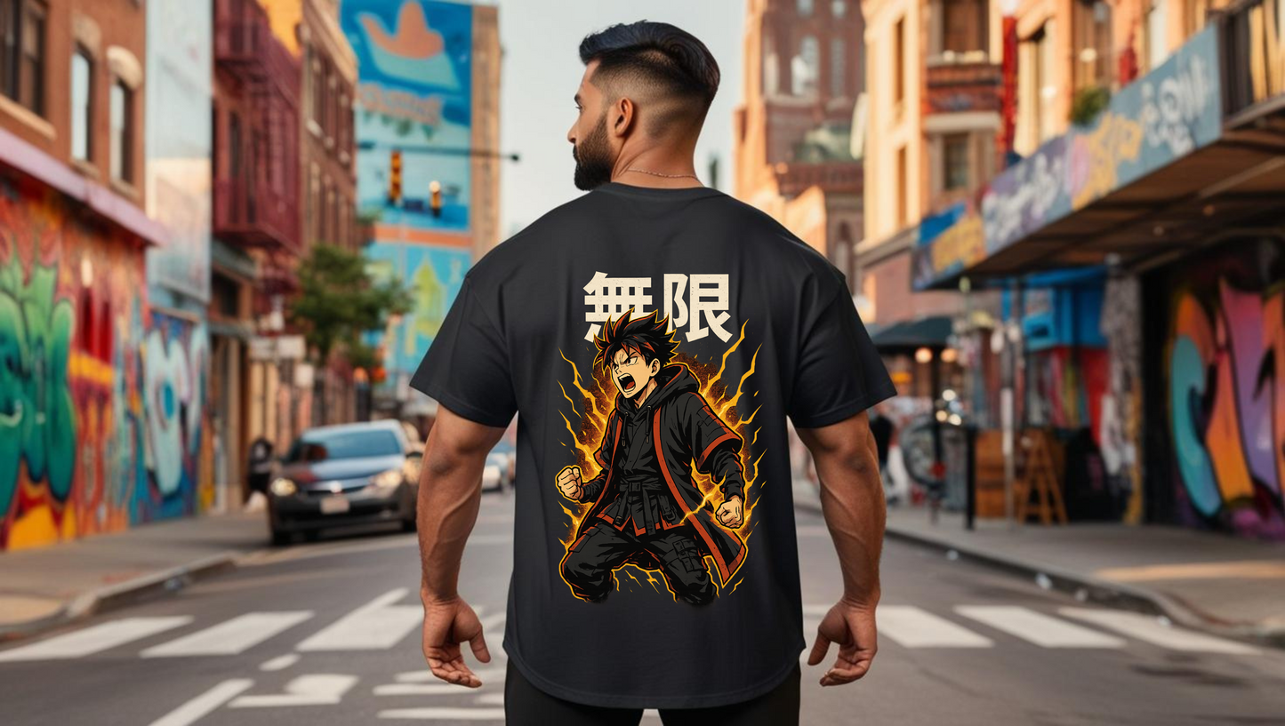 TeeHee Prints Oversized Black T-Shirt – Katakana Edition (Unisex)