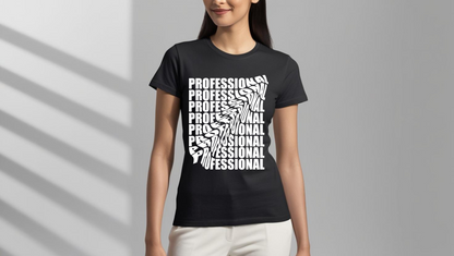 Women's T-Shirt – 100% Cotton apparel (Black & Royal Blue)