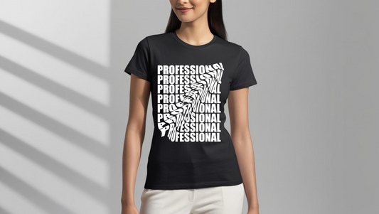 Women's T-Shirt – 100% Cotton apparel (Black & Royal Blue)