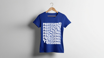 Women's T-Shirt – 100% Cotton apparel (Black & Royal Blue)