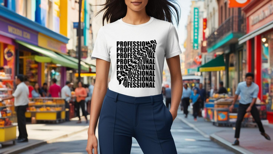 Women's Classic Cotton apparel Crew Neck T-Shirt – "Professional" Graphic Design